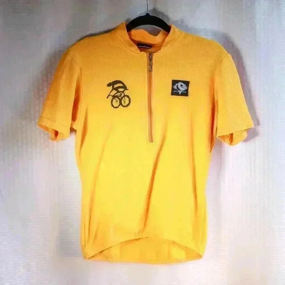 Cannondale Size Small Vintage made in the USA yellow cycling shirt 1st Light Rou